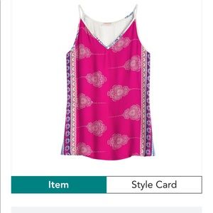 Renee C XL tank from Stitch Fix magenta front & cream back